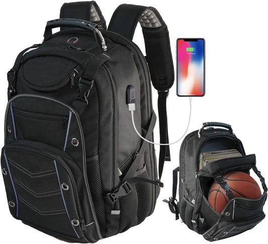 55 L extra stor rese-ryggsäck för bärbar dator med USB-laddningsfunktion och RFID-skydd