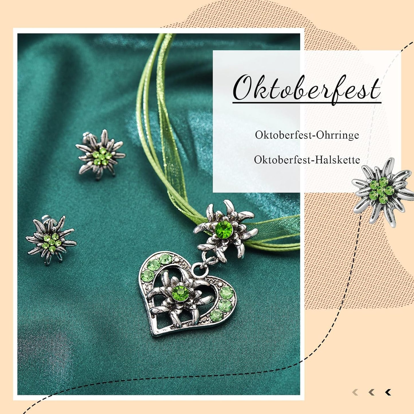 Edelweiß smyckeset med hjärthänge – AlpenFrische Oktoberfest 2026