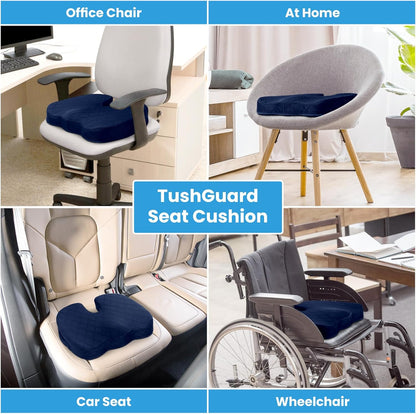 Orthopädisches Sitzkissen, ergonomisch, blau, für Büro, Auto, Rollstuhl, Zuhause.
