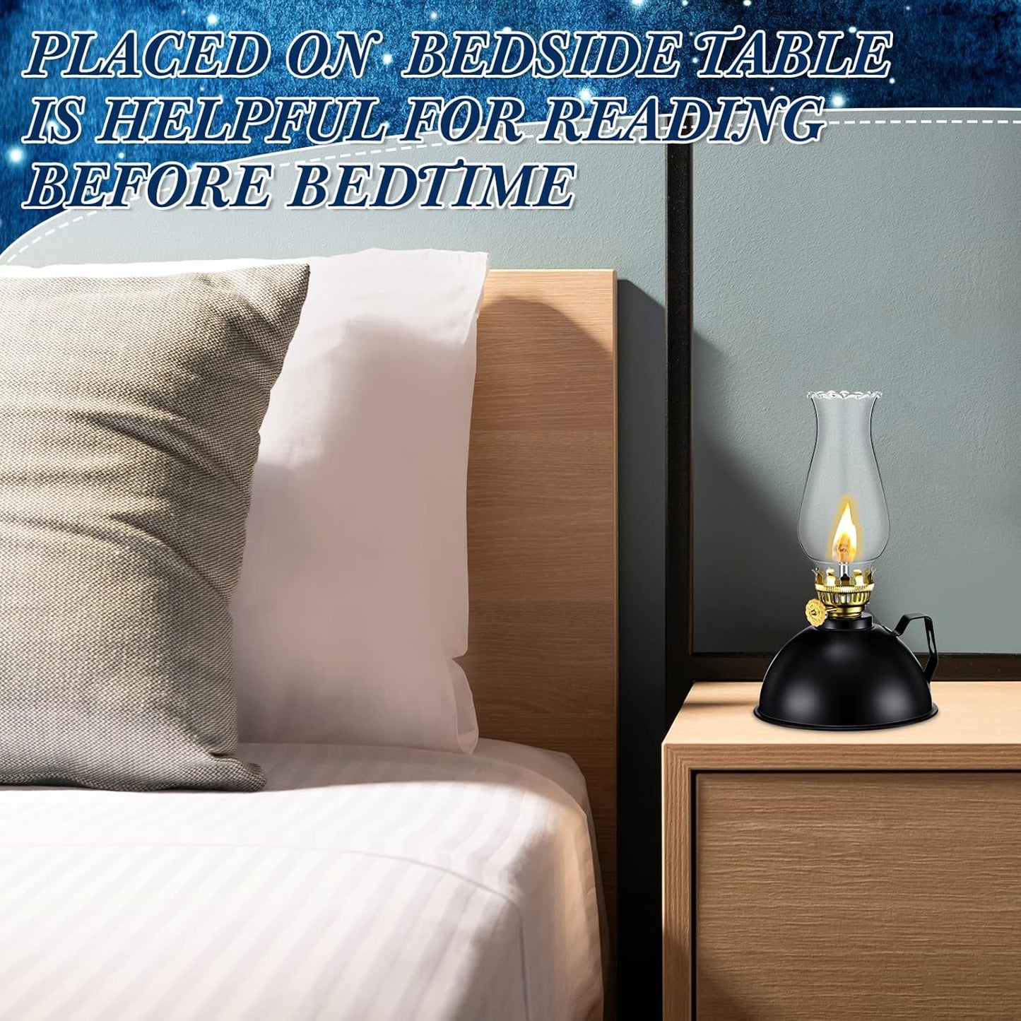 Vintage-stil oljelyktor i glas och metall, set med 2 – Ardin