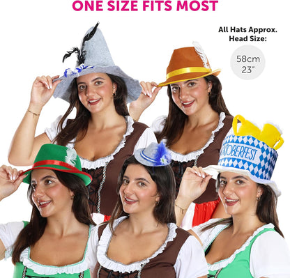 Tyrolerhattar i 5‑pack, färgglada – GaudiMix Oktoberfest 2026