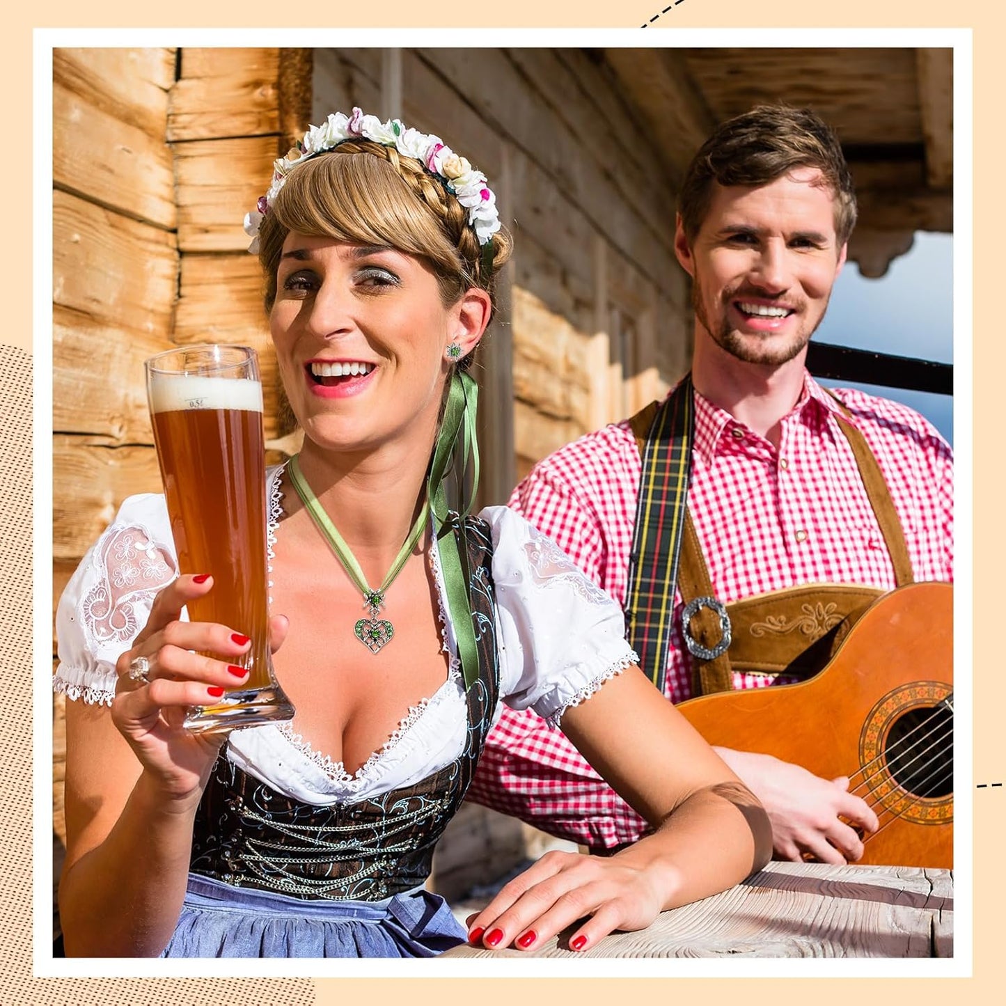 Edelweiß smyckeset med hjärthänge – AlpenFrische Oktoberfest 2026