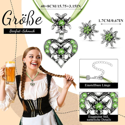 Edelweiß smyckeset med hjärthänge – AlpenFrische Oktoberfest 2026