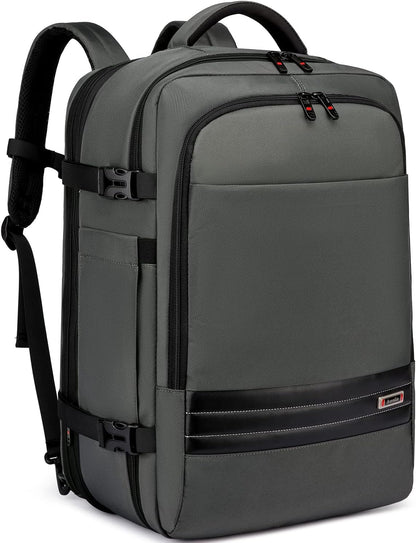 Expanderbar 45–55 l vattentät reseryggsäck med 46,5 cm laptopfack
