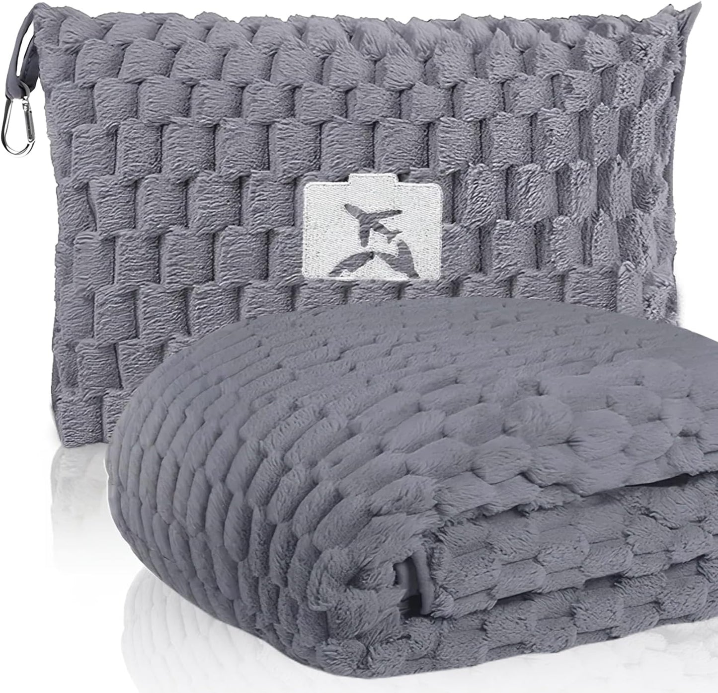 Packbar flanellresefilt med kuddficka och bagageslits – Trevora