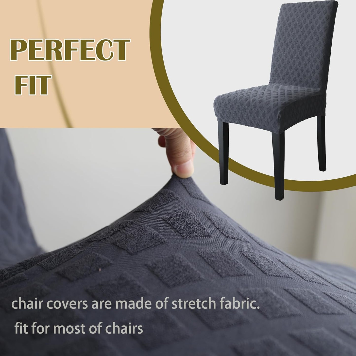 Stretch-set med överdrag till matsalsstolar – ChairGuard