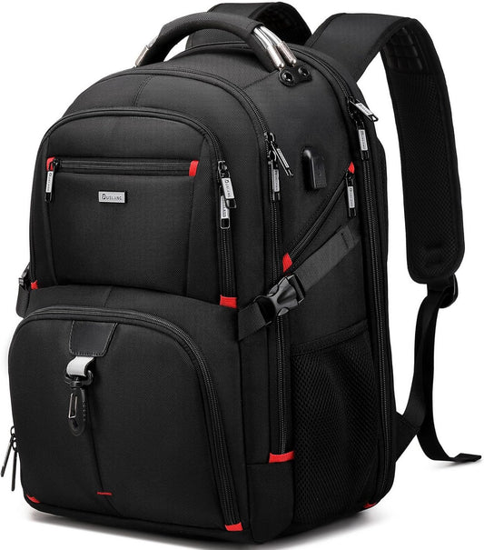 50L vattentät extra stor rese-ryggsäck för laptop med USB-port