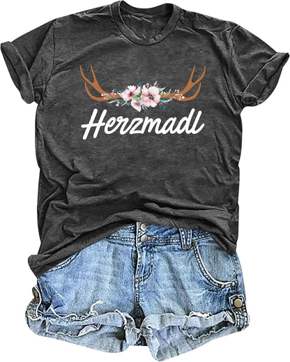 Kortärmad dam-T-shirt med hjärta – Lena Oktoberfest 2026