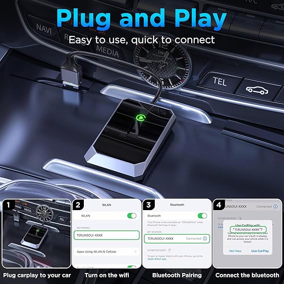 Auto Bluetooth Adapter, Plug-and-Play, kabellose Verbindung, einfache Installation, schwarz, Autozubehör.