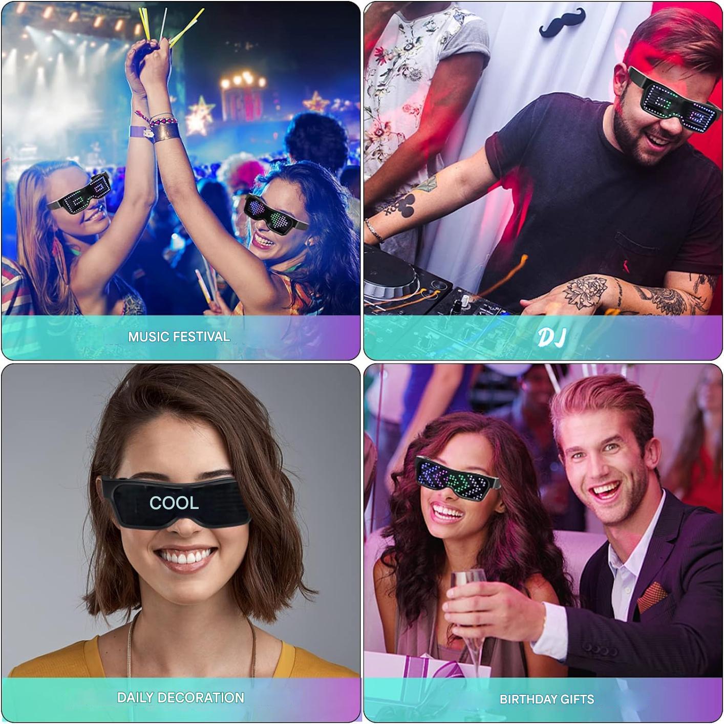 Appstyrda LED-partyglasögon - GlowBeat