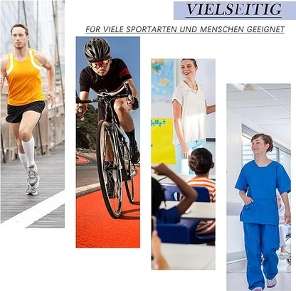 Vielseitige Kompressionsstrümpfe für Sport, Alltag und Beruf, unisex, weiß.