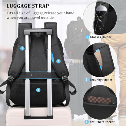 50L vattentät extra stor rese-ryggsäck för laptop med USB-port