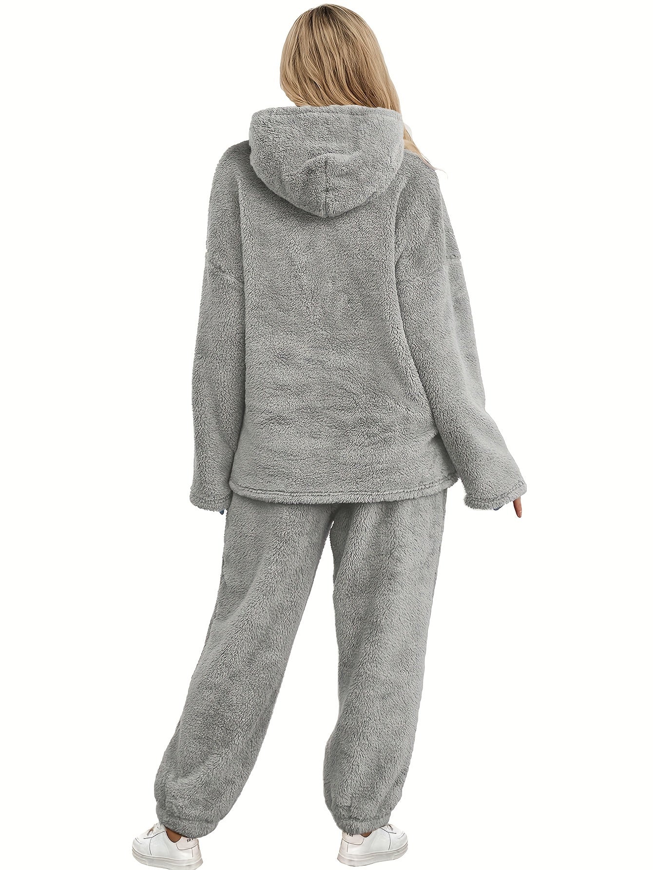 Varm korallfleece loungewear-set för dam – Fenna