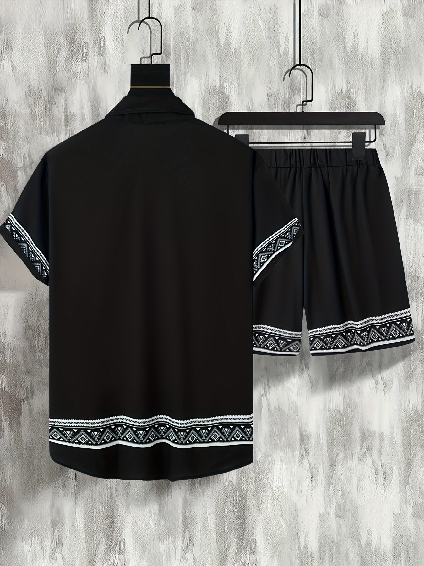 Boho sommarset för herrar, tvådelat: skjorta och shorts, avslappnat - Malik