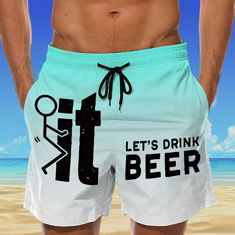 Hawaiishorts för herr med elastisk midja – Fabio