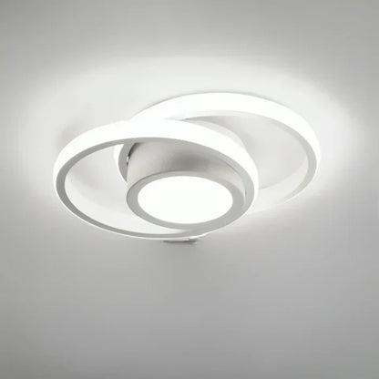 Moderne LED-Deckenleuchte, weiß, rund, energiesparend, für Wohnzimmer oder Büro.