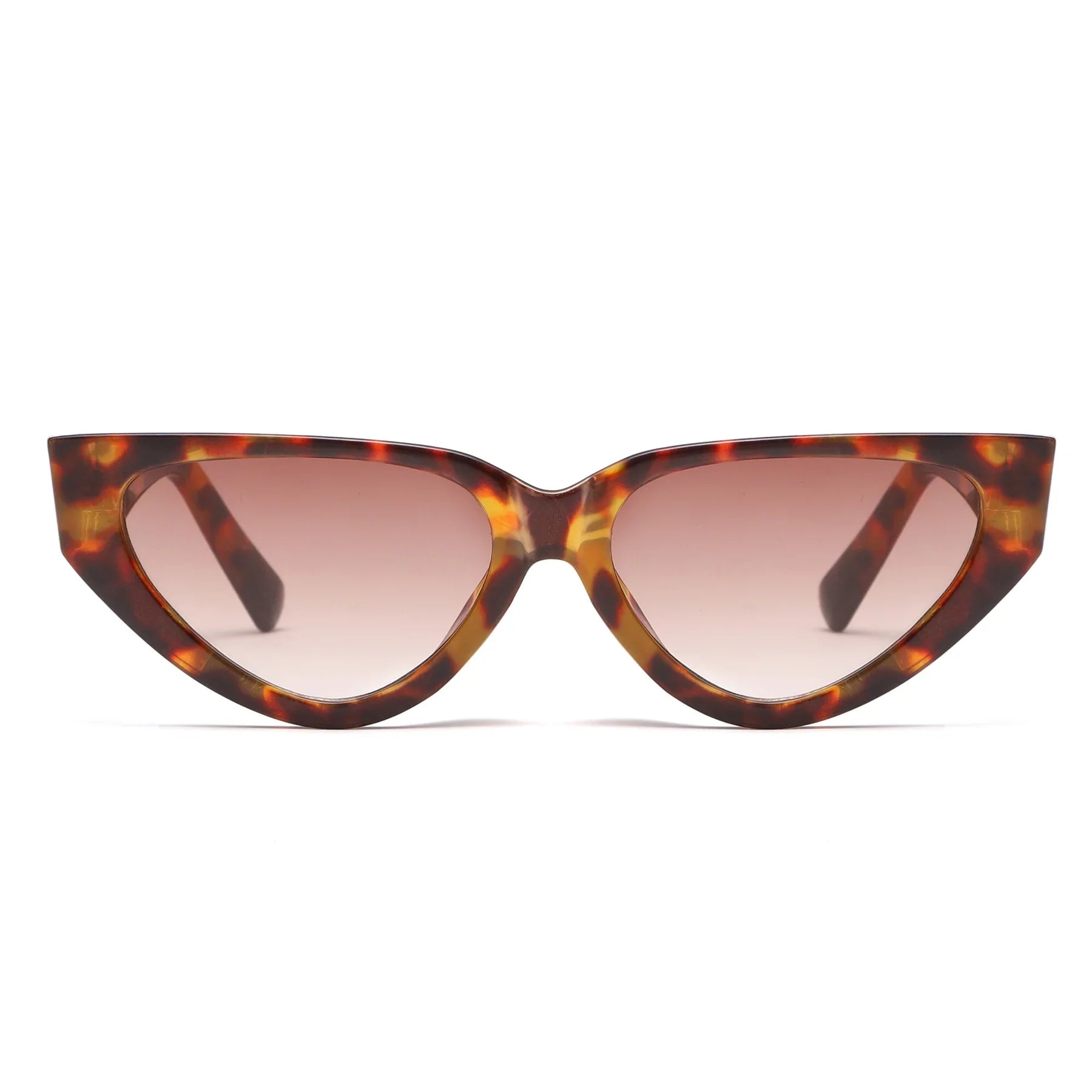 Damen Sonnenbrille, Cat-Eye, braun getigert, UV-Schutz, modisch, Accessoire, Retro-Stil.