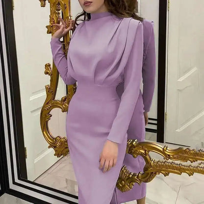 Bodycon midi-klänning med polokrage - Valeria