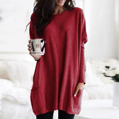 Oversized damtröja i höst med fickor – Yara