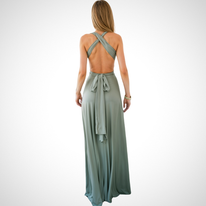 Elegant omlottmaxiklänning med feminin passform – Celine