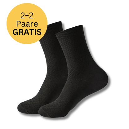 Schwarze Socken, Baumwolle, 2+2 Paare gratis, bequem, atmungsaktiv, unisex.