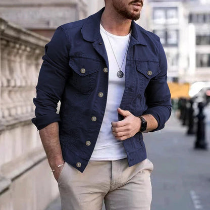 Herr denimjacka med slim fit-passform – Milano