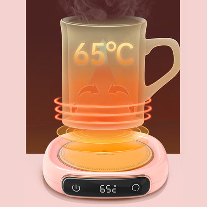 Beheizter Tassenwärmer, rosa, mit digitaler Temperaturanzeige, hält Getränke bei 65°C warm.