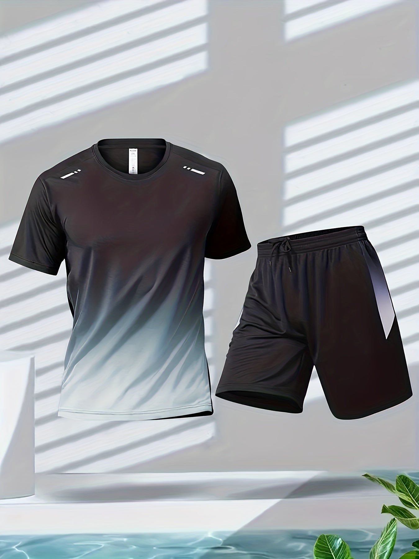 Andningsaktivt sportset för herrar med t-shirt och shorts - PowerMove