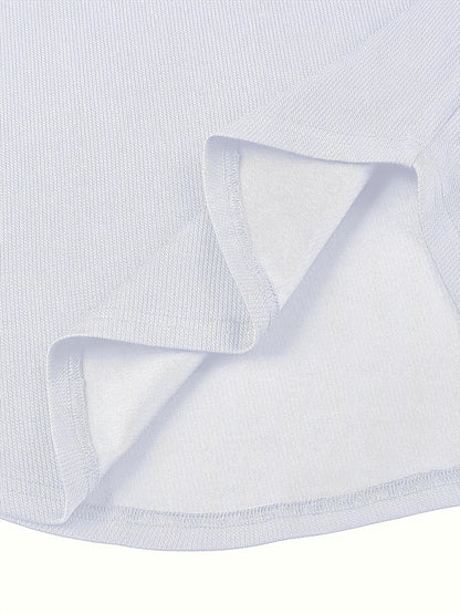 Herr T-shirt med djup V-ringning och struktur – Rafael
