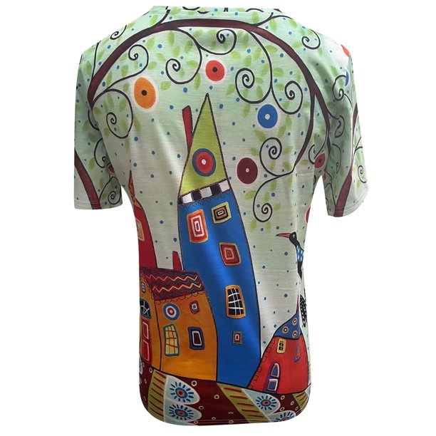 Lätt dam T-shirt med tryck för vardag och semester - SommarKul
