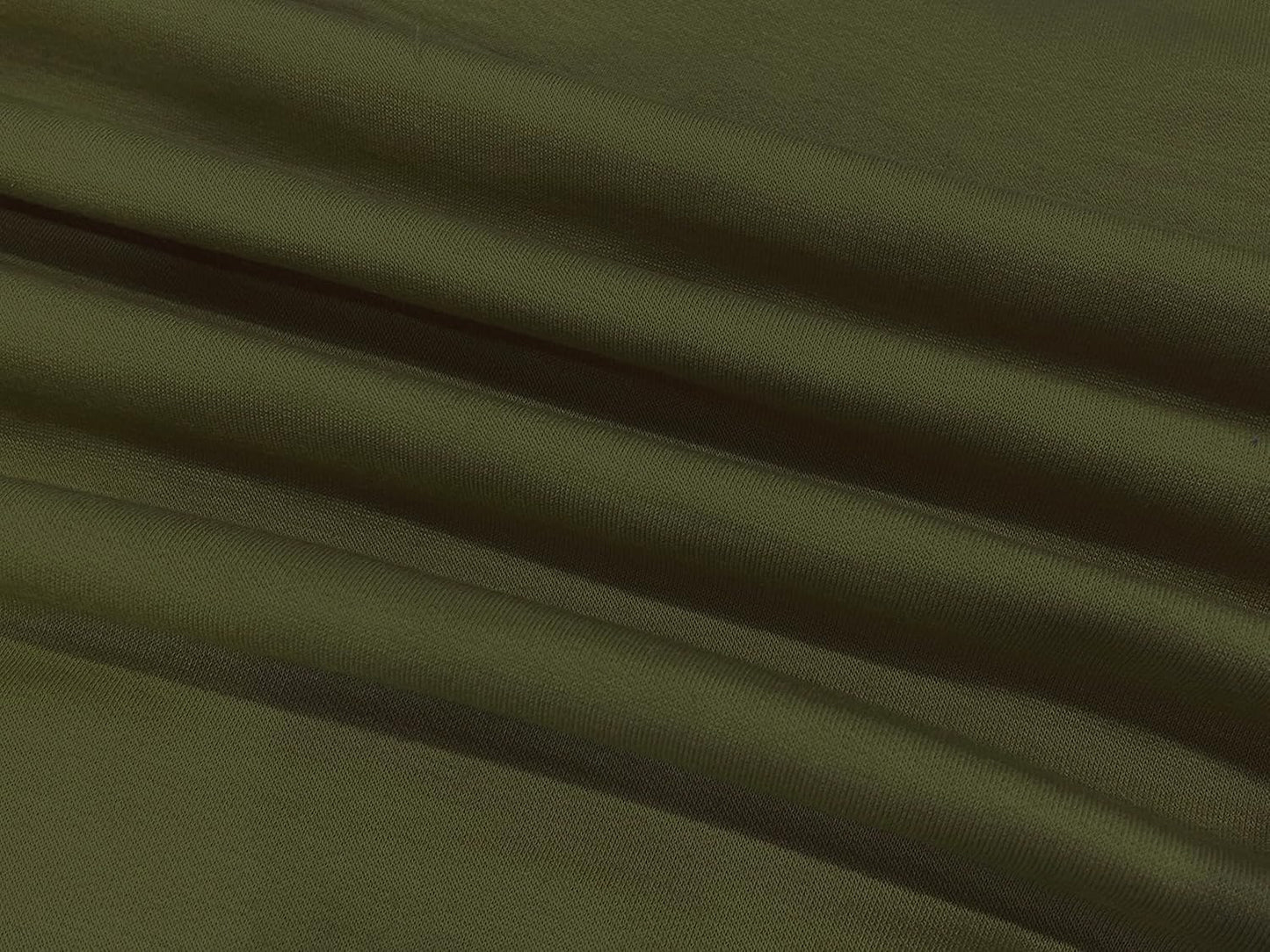 Olivgrüner Baumwollstoff, weicher Stoff, ideal für Kleidung und Heimtextilien.