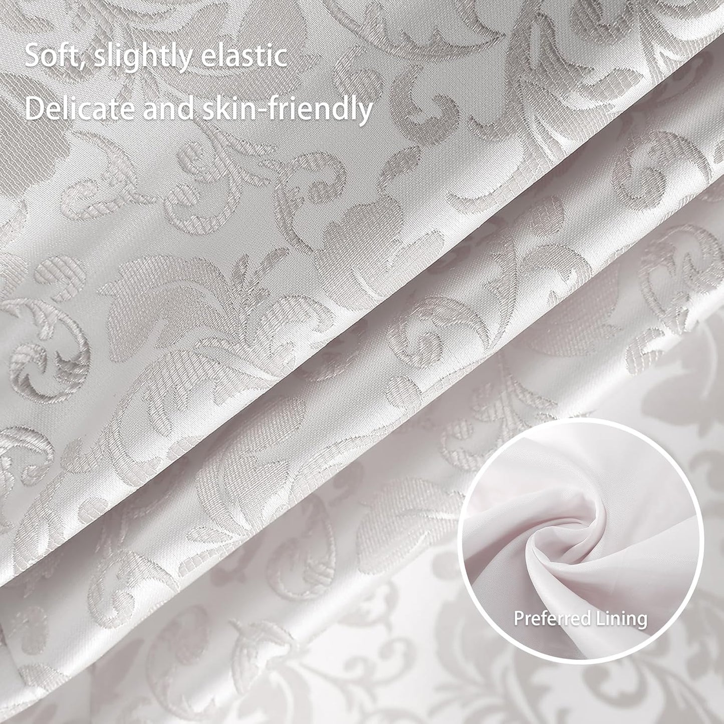 Weiße Jacquard-Stoffrolle, weich, leicht elastisch, hautfreundlich, ideal für Vorhänge.