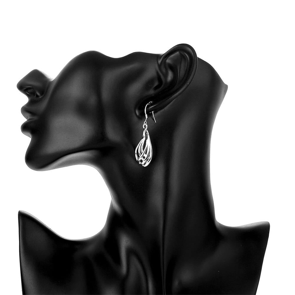925 Sterling Silber Ohrringe, modisch, wellenförmig, elegant, für Frauen, Modeschmuck.