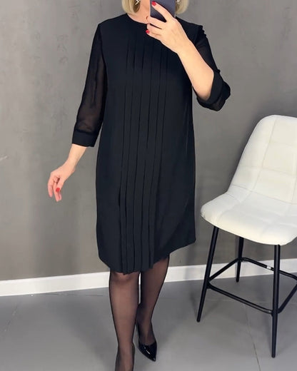 Elegant höstskiftklänning med mesh-detaljer – Gabrielle