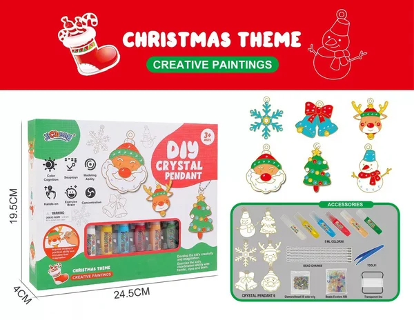 DIY Kristallanhänger Set Weihnachten, Malset für Kinder, kreative Bastelideen, 12 Farben.