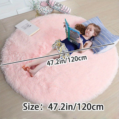 Rund fluffig matta - Clouda