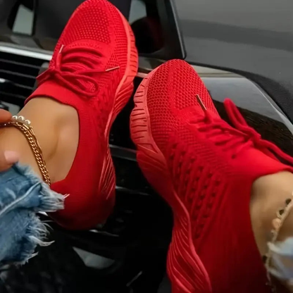 Andningsbara chunky-sneakers för dam med snörning – Saphira