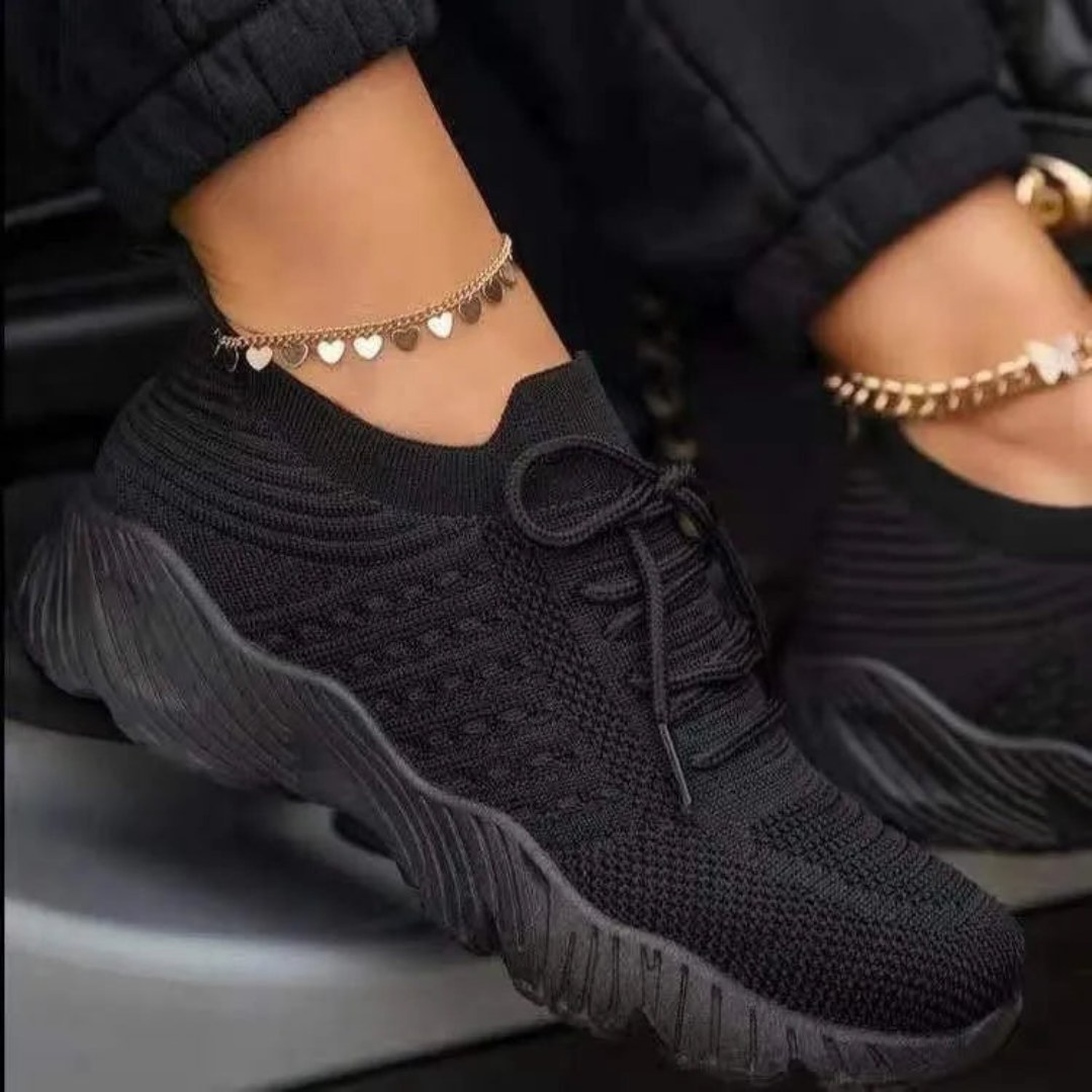 Andningsbara chunky-sneakers för dam med snörning – Saphira