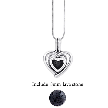 Herzanhänger aus Silber mit 8mm Lavastein, elegantes Schmuckdesign, Geschenkidee für Frauen.