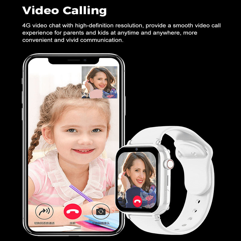 Barnsäkerhetsklocka med 4G-videotelefon och GPS-positionering
