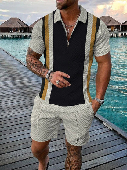 Tvådelat herrsommaroutfit med polo och shorts – Damon