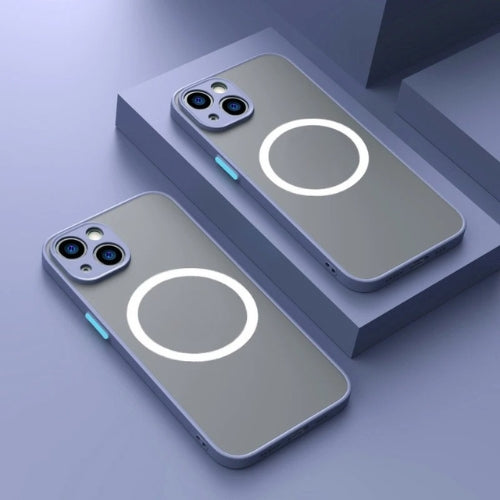 Matt magnetiskt mobilskal med MagSafe och fallskydd – 1+1 GRATIS