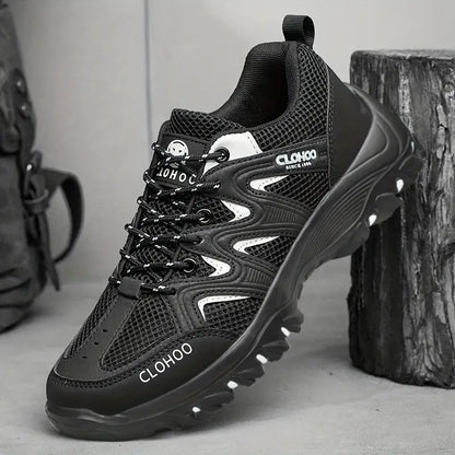 Schwarzer CLOHOO Wanderschuh, atmungsaktiv, rutschfest, Outdoor-Sportschuh für Herren.