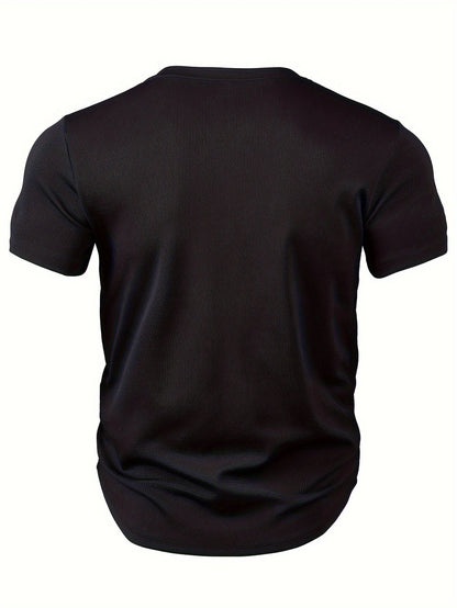 Herr T-shirt med djup V-ringning och struktur – Rafael