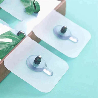 Transparente Klebehaken, selbstklebend, Kunststoff, für Wandmontage, vielseitig einsetzbar.