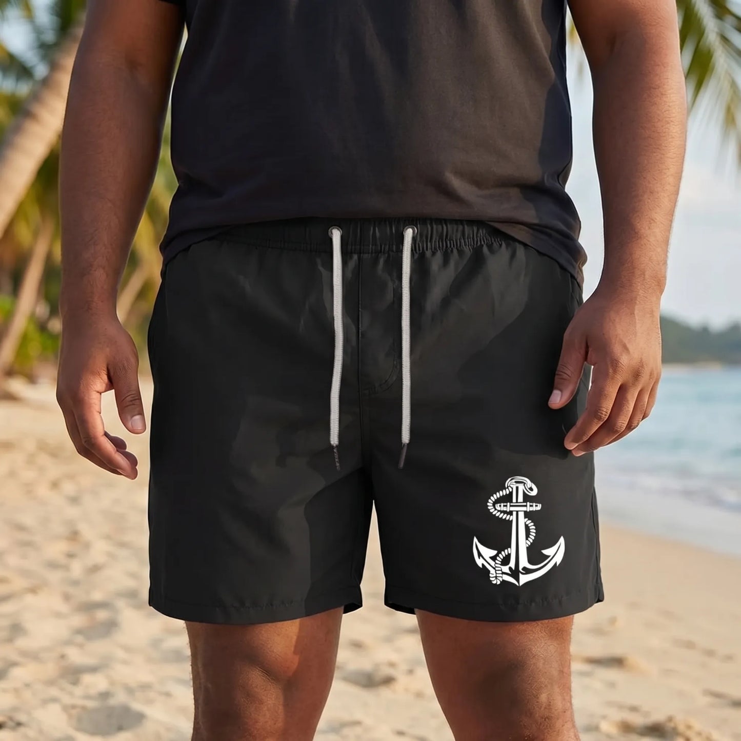 Above-Knee Drawstring Swim Shorts - Arthur