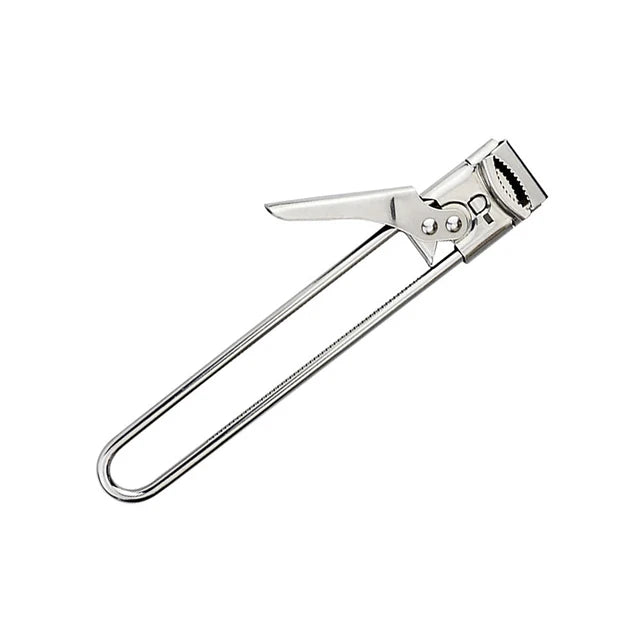 Verstellbarer Edelstahl Flaschenöffner, multifunktional, silber, für Schraubverschlüsse.