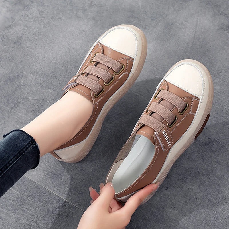 Eleganta äkta lädersneakers för damer – Beatrice