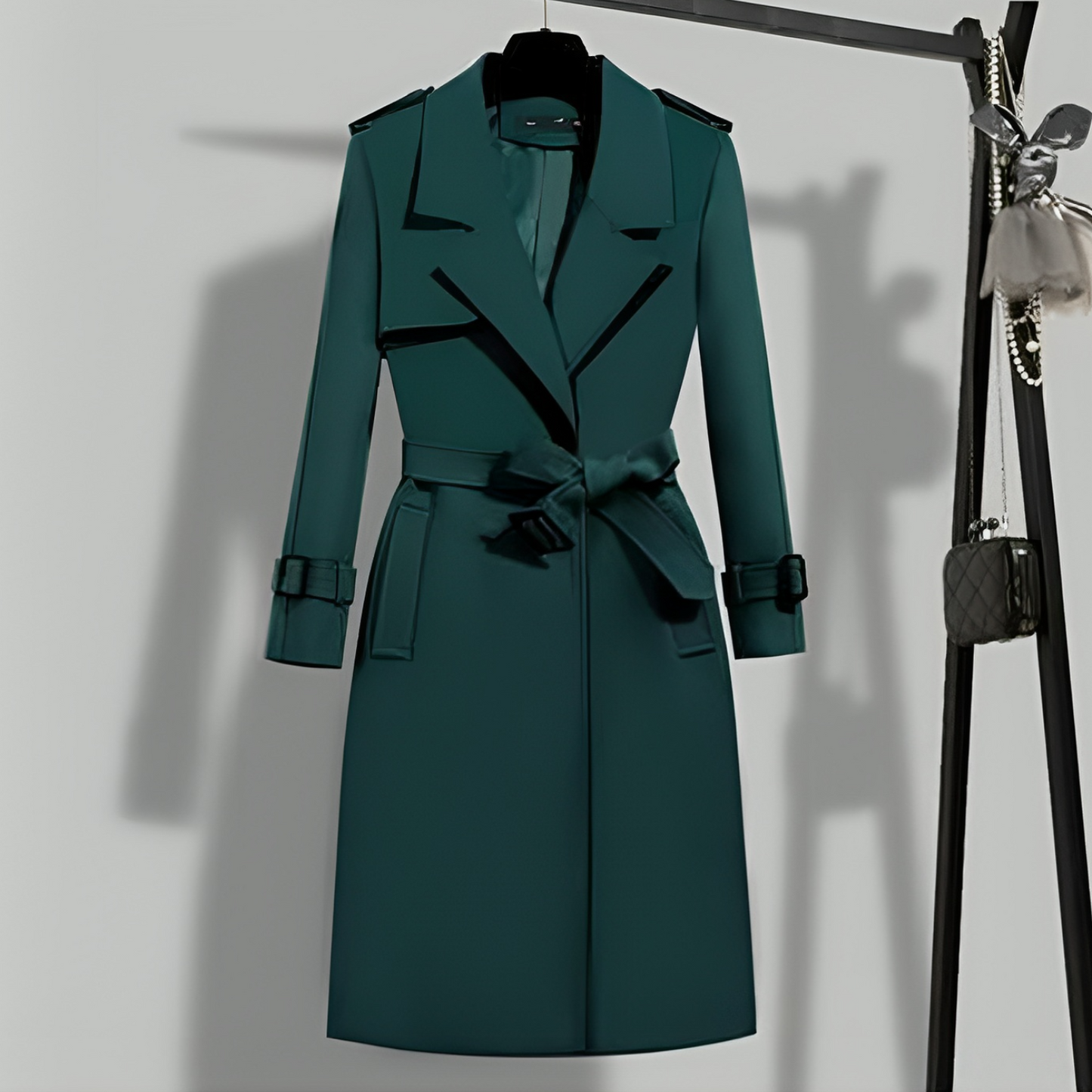 Damtrenchcoat med midja och knappslå – Sophia