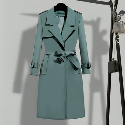 Damtrenchcoat med midja och knappslå – Sophia